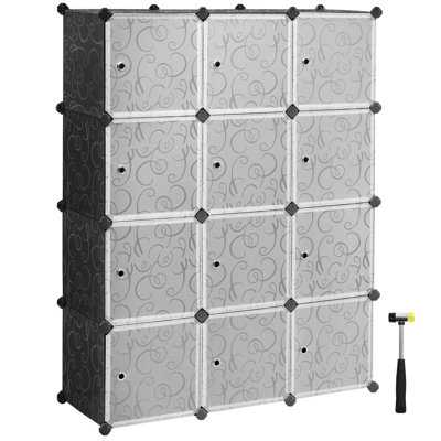 12 - Pair Stackable Shoe Storage Cabinet