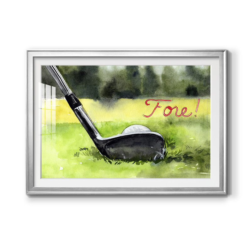 Tee off Time IV - reproduction de cadre photo, L 42,5 po x H 30,5 po, Argent