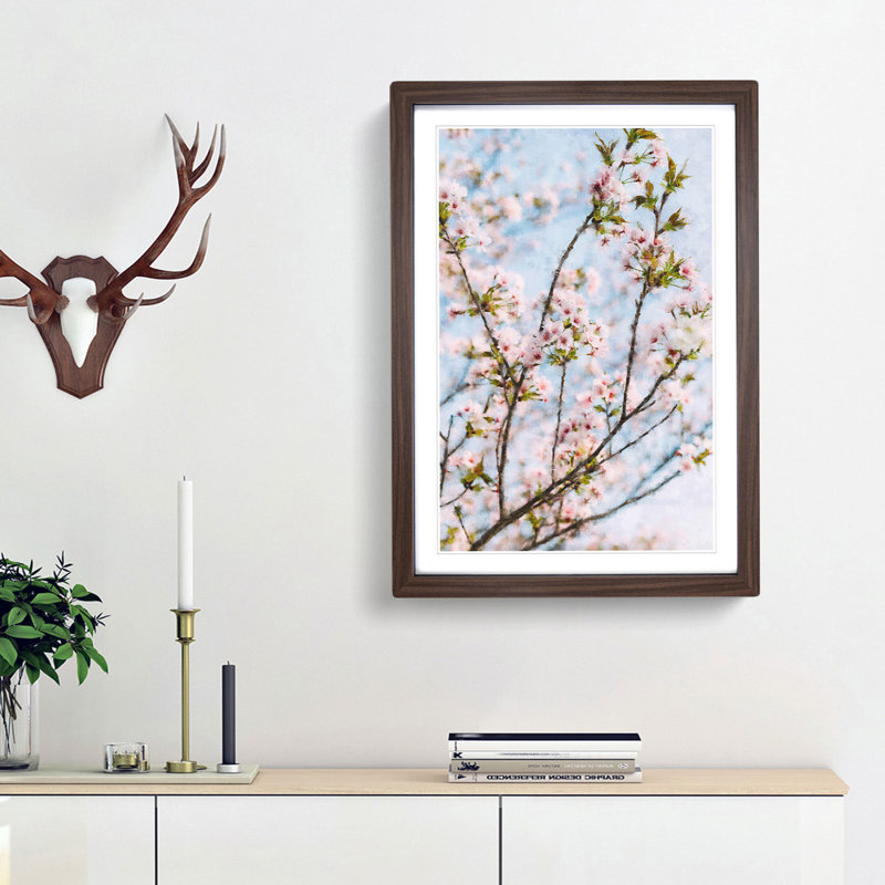 Cherry Blossom Tree - Picture Frame Graphic Art Print, 87cm H x 62cm W x 2cm D, Walnut Framed