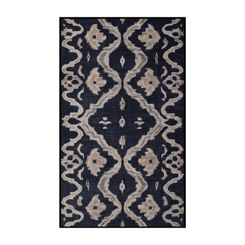 Tapis gris soyeux et moelleux, Rectangle 7 pi x 9 pi