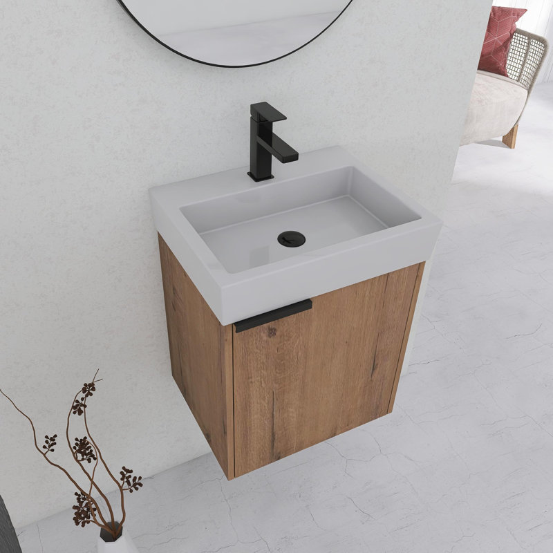 Ensemble de meuble-lavabo mural simple l 19 po