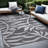 Aldo Floral Gray/White Indoor/Outdoor Rug-1052475472