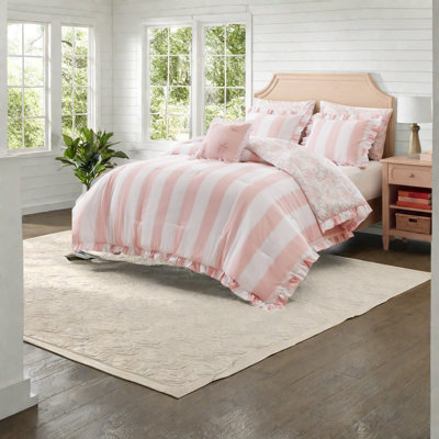 Ensembles de literie roses pour lit simple et lit simple XL, couette à volants en microfibre pour chambre à coucher