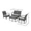 ENSEMBLE DE CHAT 4 PCS CORDOBA KD WICKER pour patio, terrasse et cour arrière
