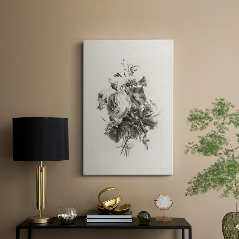 Motif floral rétro vintage CCXXXIX - galerie Cavas, H 48 po x l 32 po