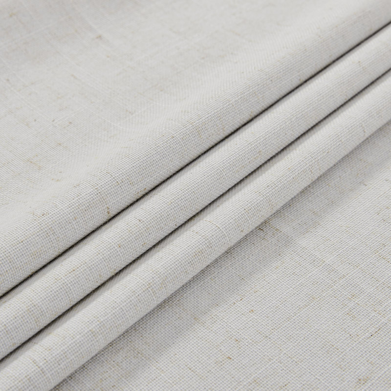 Leming 100% Waterproof and Blackout Solid Color Polyester Linen Textured Grommets Curtains Panel, 42" W x 63" L, Ivory