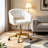 White Home Office Chair Swivel Desk Chair For Living Room Vanity Study Computer Room