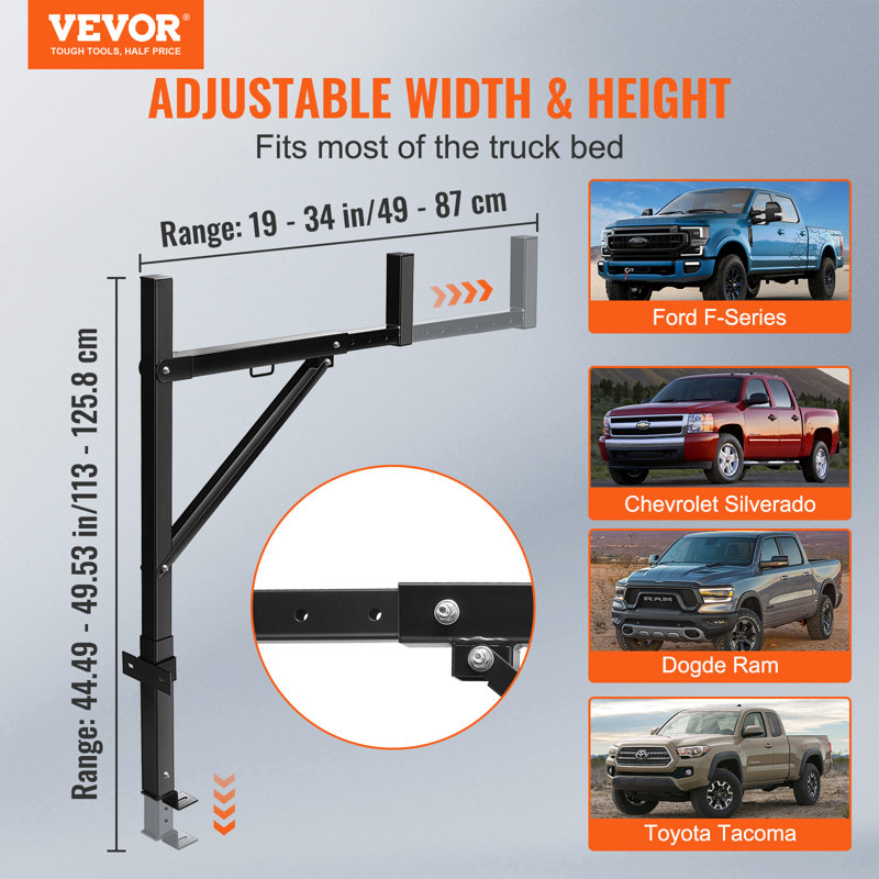 VEVOR Truck Rack, Extendable Truck Ladder Rack
