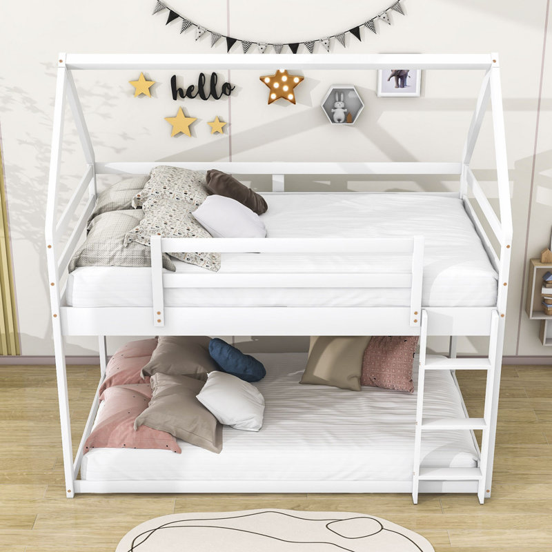 Vandever Kids Twin Over Twin Bunk Bed, White
