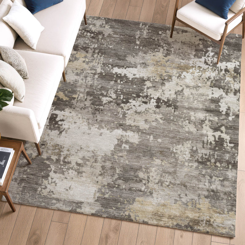 Premium Machine Washable Mayfield AMF2142 abstract Rug, 10' x 14', Taupe