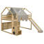 Lit mezzanine en bois simple avec structure en forme de maison avec tente-1766278930-1766278933