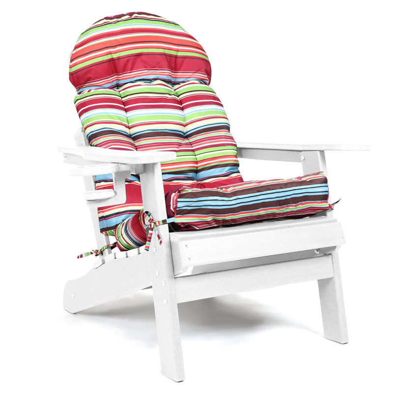 Outdoor Adirondack Chair Seat And Back Cushion, Polyester, Blue, Individual