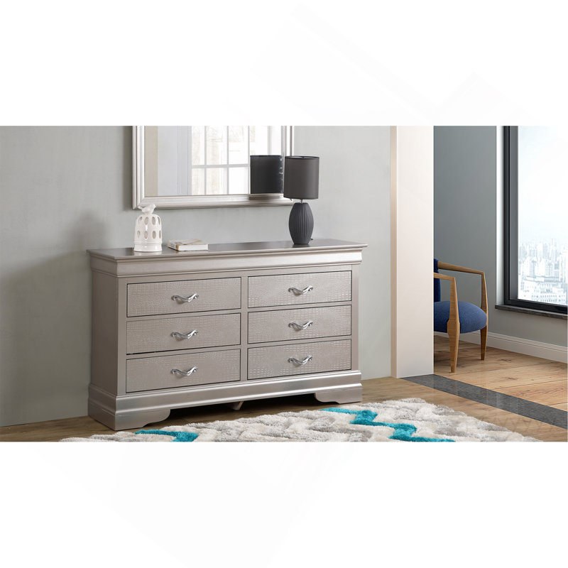 Commode Lorana, champagne argenté, Champagne argenté