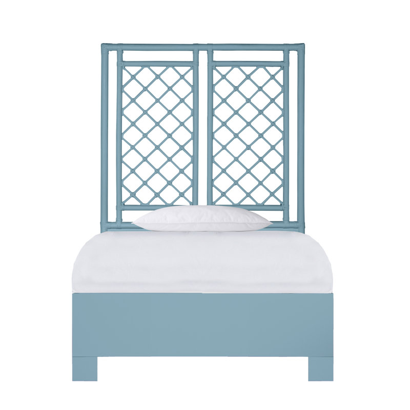 X & Diamond Low Profile Standard Bed, Twin XL, Pool Blue