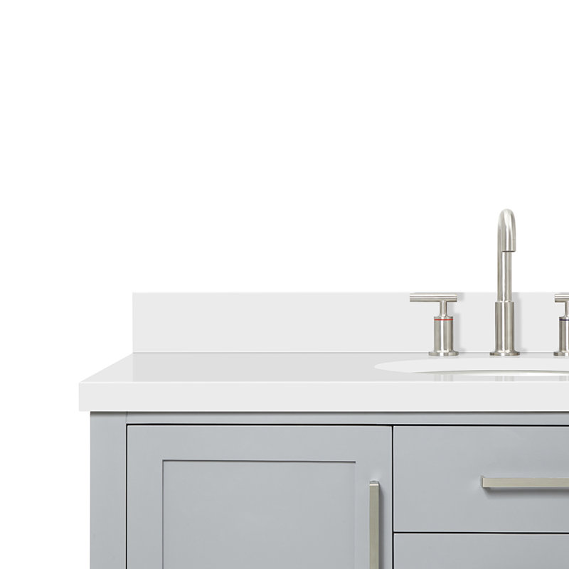 Ensemble de meuble-lavabo simple l 61 po Abby, Gris, Ovale