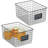 Metal Pantry Basket with Label Plate for Kitchen Organization and Storage - Set of 2 - Matte Black