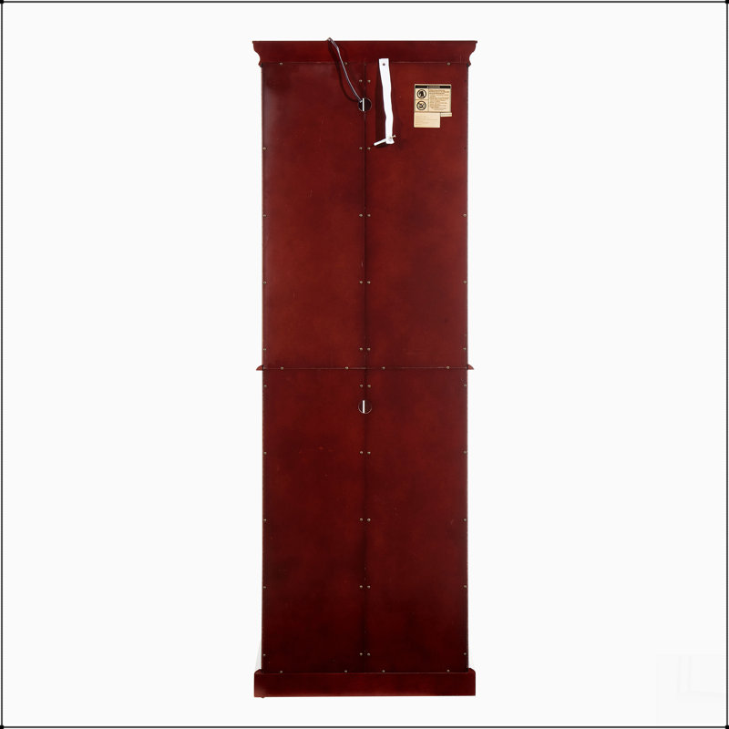 Curio Cabinet Lighted Curio Diapaly Cabinet with Adjustable Shelves and Mirrored Back Panel, Cherry