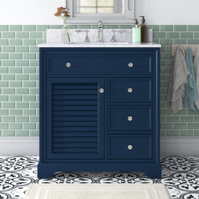 Closter 32'' Single Bathroom Vanity with Genuine Marble Top
