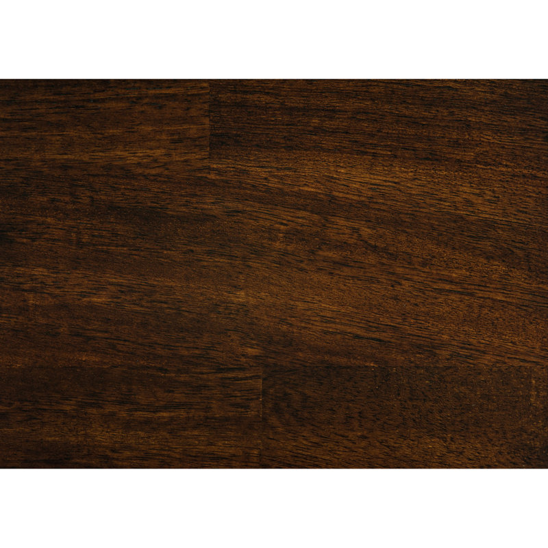 Dining Room Bench With Cherry Finish Wood And Stylish Fabric Seat Dark Brown