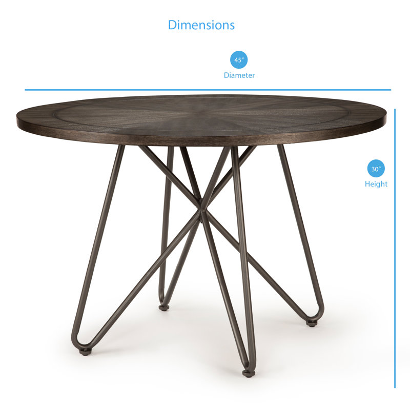 Aneeqa Round Metal Base Dining Table