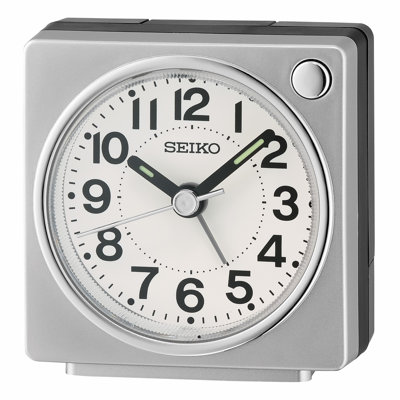 Seiko QHE196SLH Bedside Alarm, Quartz, Silver-Tone