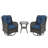 Auryanna Rattan Outdoor Furniture 2 Swivel Chairs with Waterproof Coushions and Glass Top Table Set-425536687-425536676