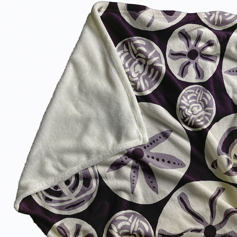 Couverture polaire Safari, L 30 po x L 40 po, Mauve/blanc
