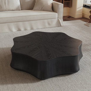 Table basse de 40 pouces en forme de nuage en bois d'orme noir
