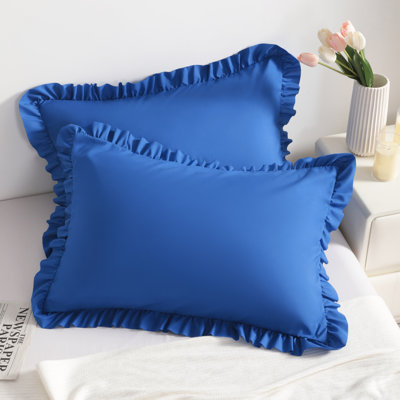 Paquet de 2 taies décoratives à bord froncé, enveloppes décoratives pour chambre à coucher