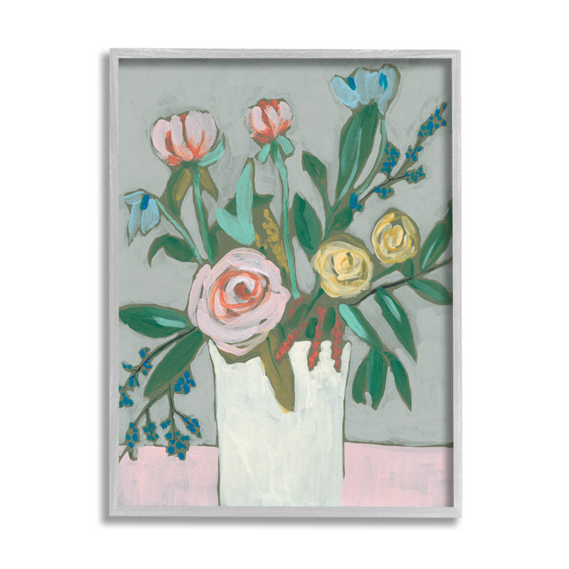 Art moderne de giclée de fleurs de roses modernes par Jennifer Goldberger, H 30 po x l 24 po x P 1,5 po