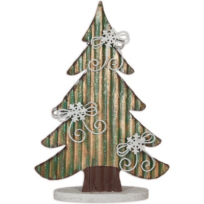 Bow & Snowflake Glittered Tree, 11"