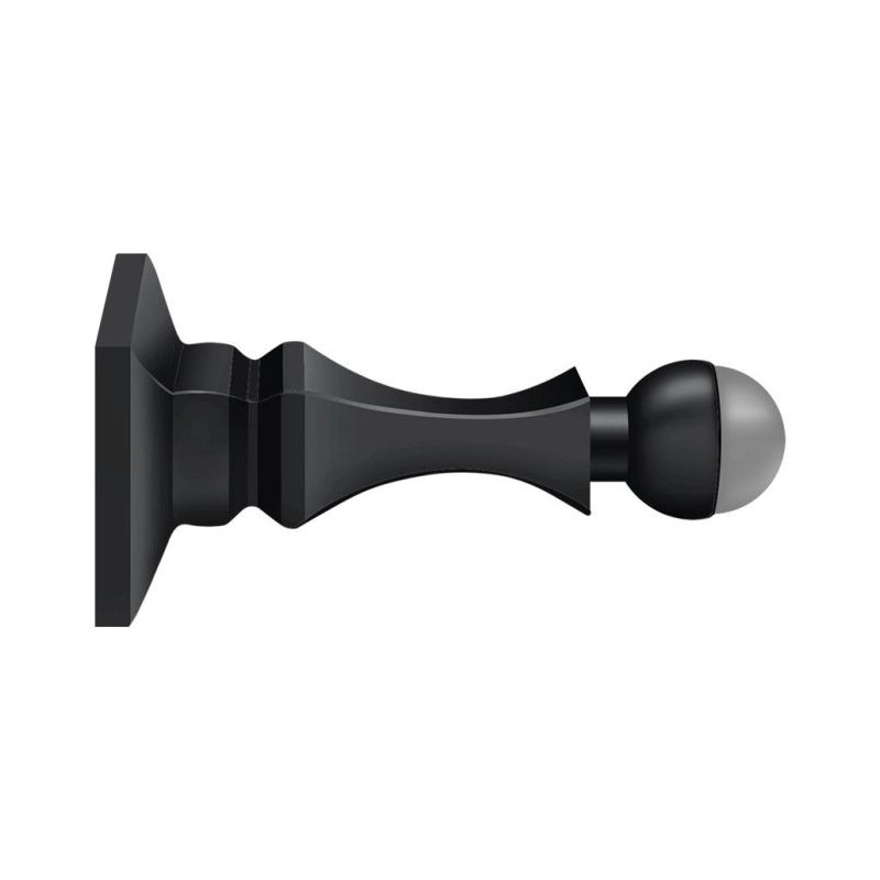 Pare-chocs de porte de plinthe 3 1/2 "Deltana BDH35U19, HD, laiton massif peint en noir, Peinture noire