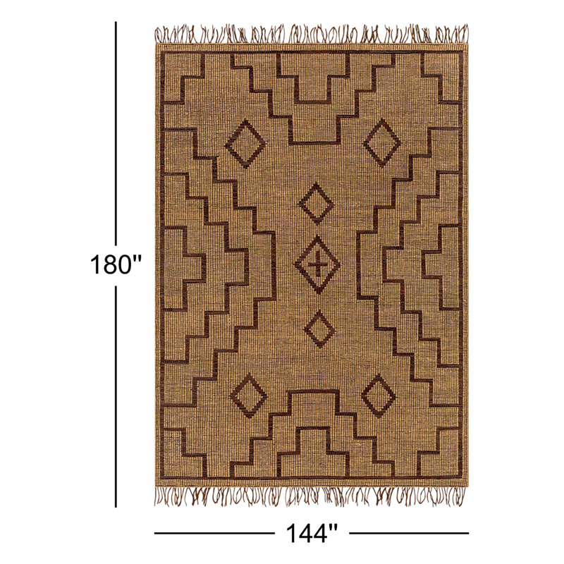 Southwestern Area Rug in Tan, Rectangle 12' x 15'