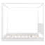Très grand lit, blanc, lit plateforme, auvent à DEL, lignes épurées, auvent de décoration de chambre intemporelle au look contemporain, ambiance douillette-974005378