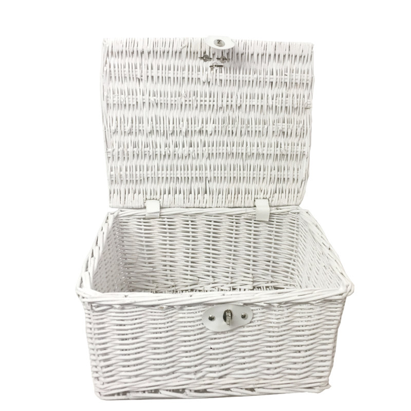 Brambly Cottage Wicker Decorative Basket, 12cm H x 30cm W x 23cm D, Oak