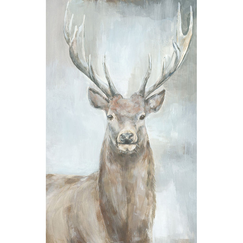 Stag Study I Painting by Jacob Lincoln, Glass Coat