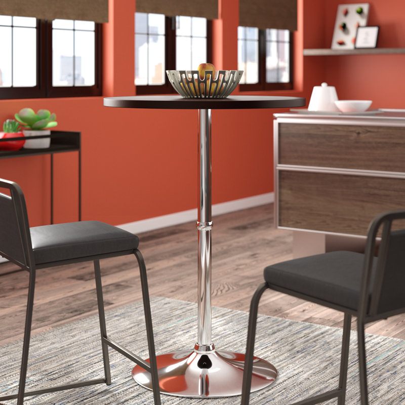Manuel Round Metal Base Dining Table, Black