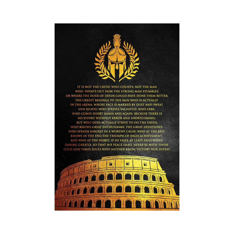 «The man in the arena» - Giclée sur toile tendue avec châssis, H 18 po x l 12 po