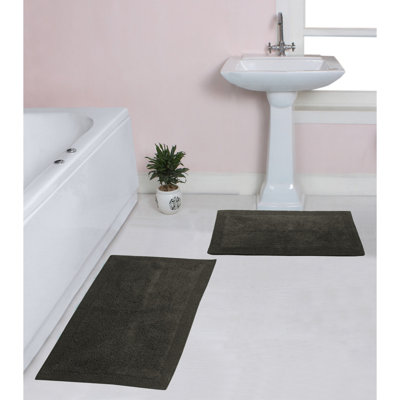 Tapis de bain luxueux 100% coton (ensemble de 2) réversible