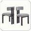 Ensemble de 3 tables de salle à manger rembourrées avec pieds en métal et pratique, durable et élégant-1383132223