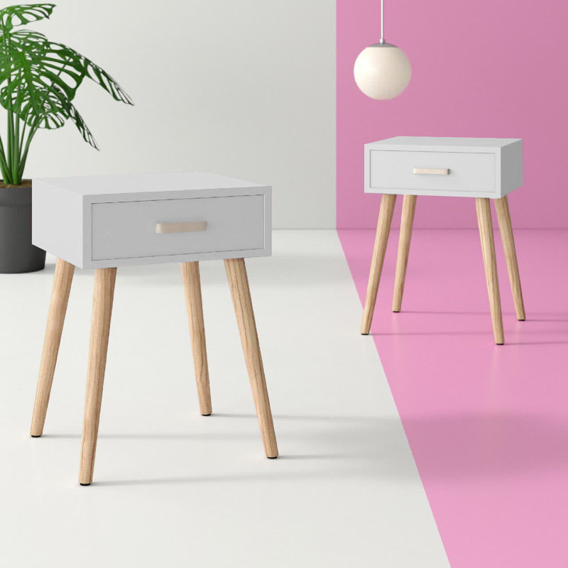 Belmonte 1 - Drawer Modern Wooden Nightstand, White