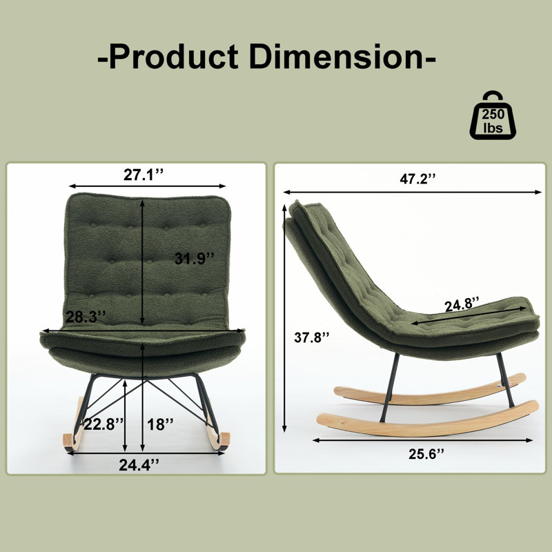 Chaise berçante févin, Vert