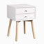 Table d'appoint, table de chevet avec 2 tiroirs, table de chevet avec rangement Mid-Century moderne, petite table de chevet-1134208440