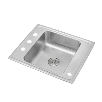 Lustertone Classic 22" L x 19.5" W Drop-In Kitchen Sink with Basket Strainer