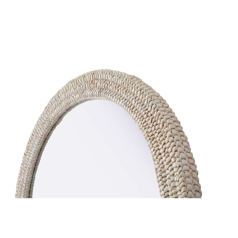 Dennard Arch Cornhusk Mirror 42 in Linen White, 42" x 36"
