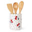 Vintage Cherry Dot Earthenware Utensil Storage Set