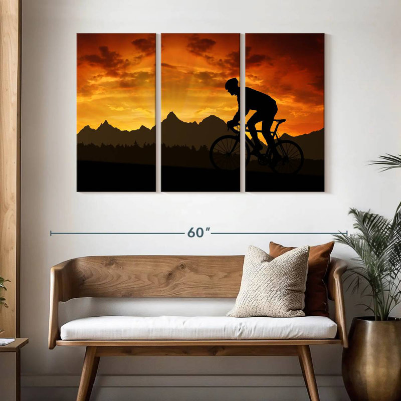 Senne, coucher de soleil à vélo, H 32 po x l 50 po