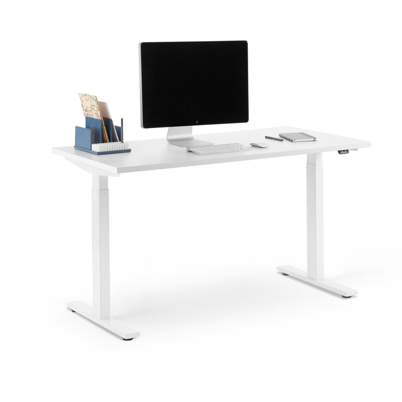 Series L 2S Adj Ht Sgl Desk, White, 48" H x 30" W x 72" D