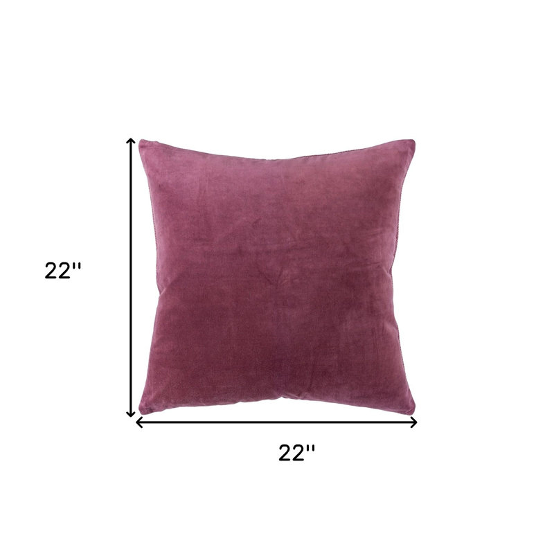 Coussin décoratif en velours de coton 22 po, Baie