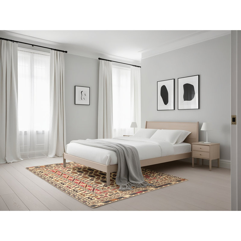 Tapis oriental beige / rouge, Rectangle 5 pi x 7 pi